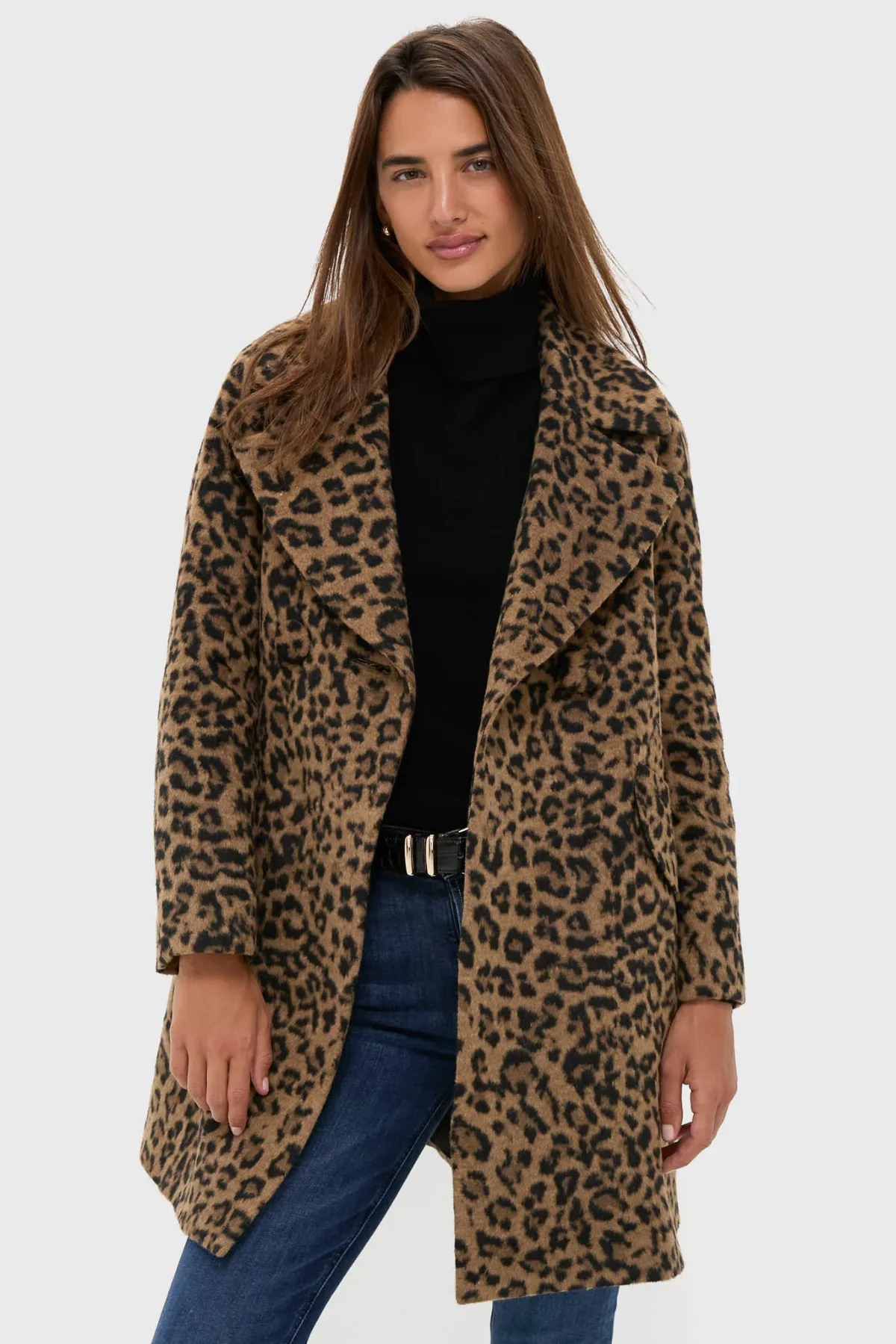 Leopard Brushed Wool Harley Peacoat by Tuckernuck