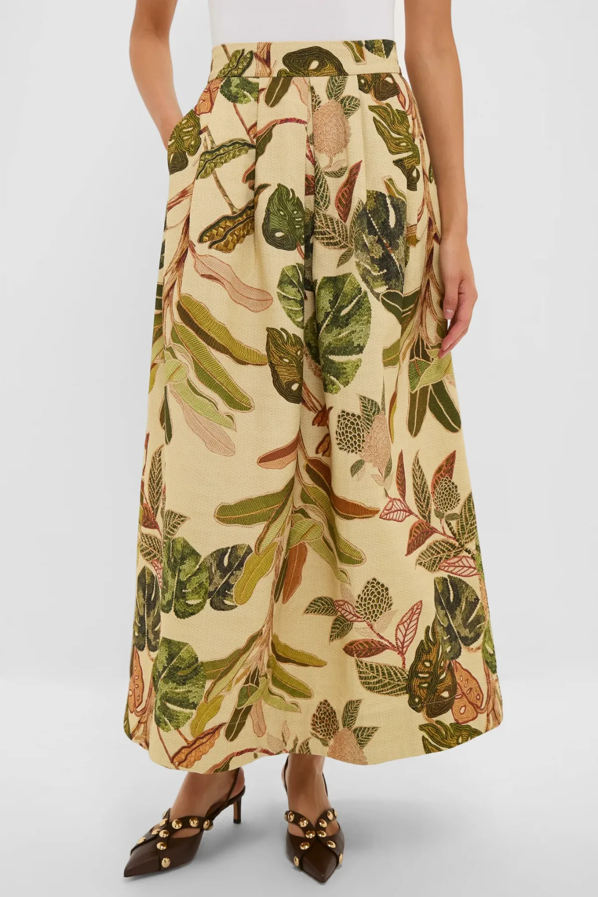 Forest Print Forest Pleated Midi Skirt by Dress To