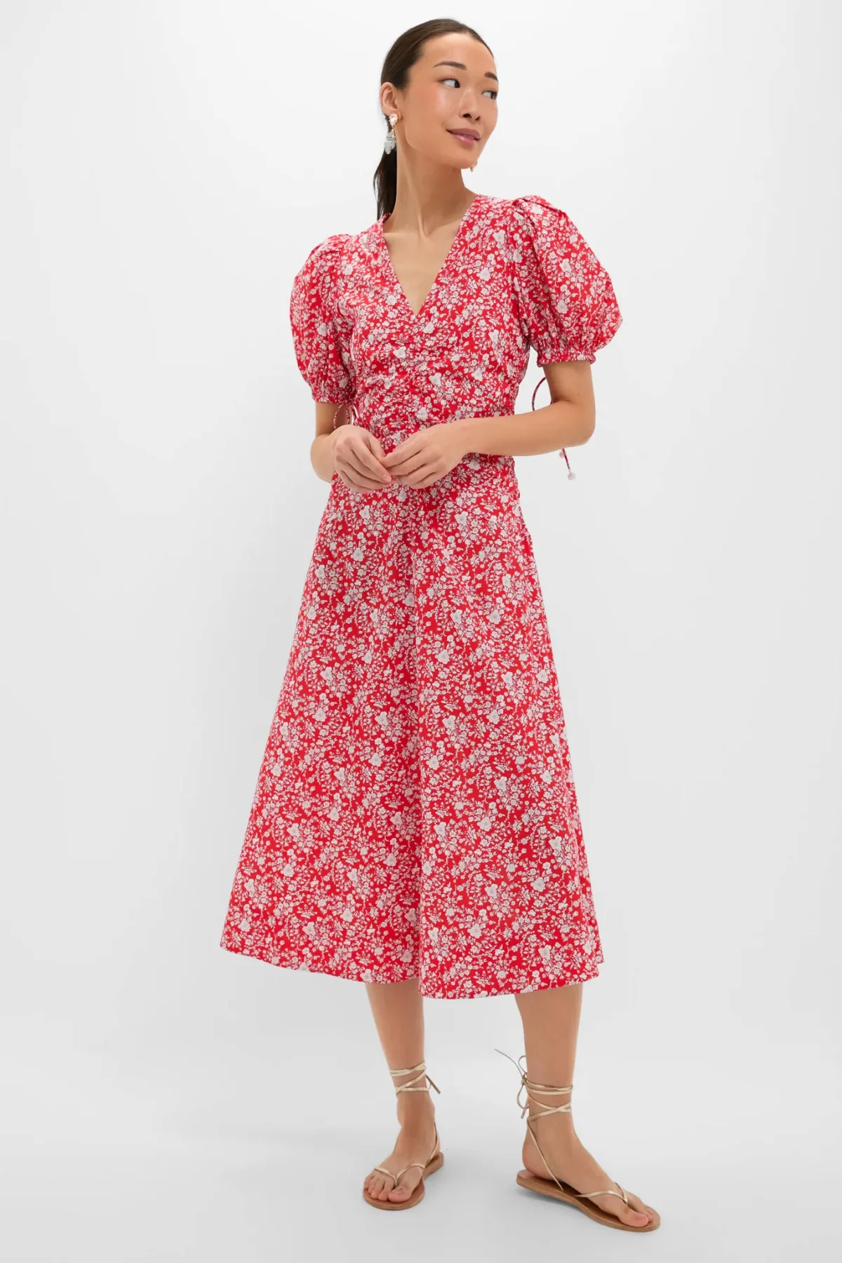 Lucille Liberty Print Short Sleeve Midi Dress by Sea New York