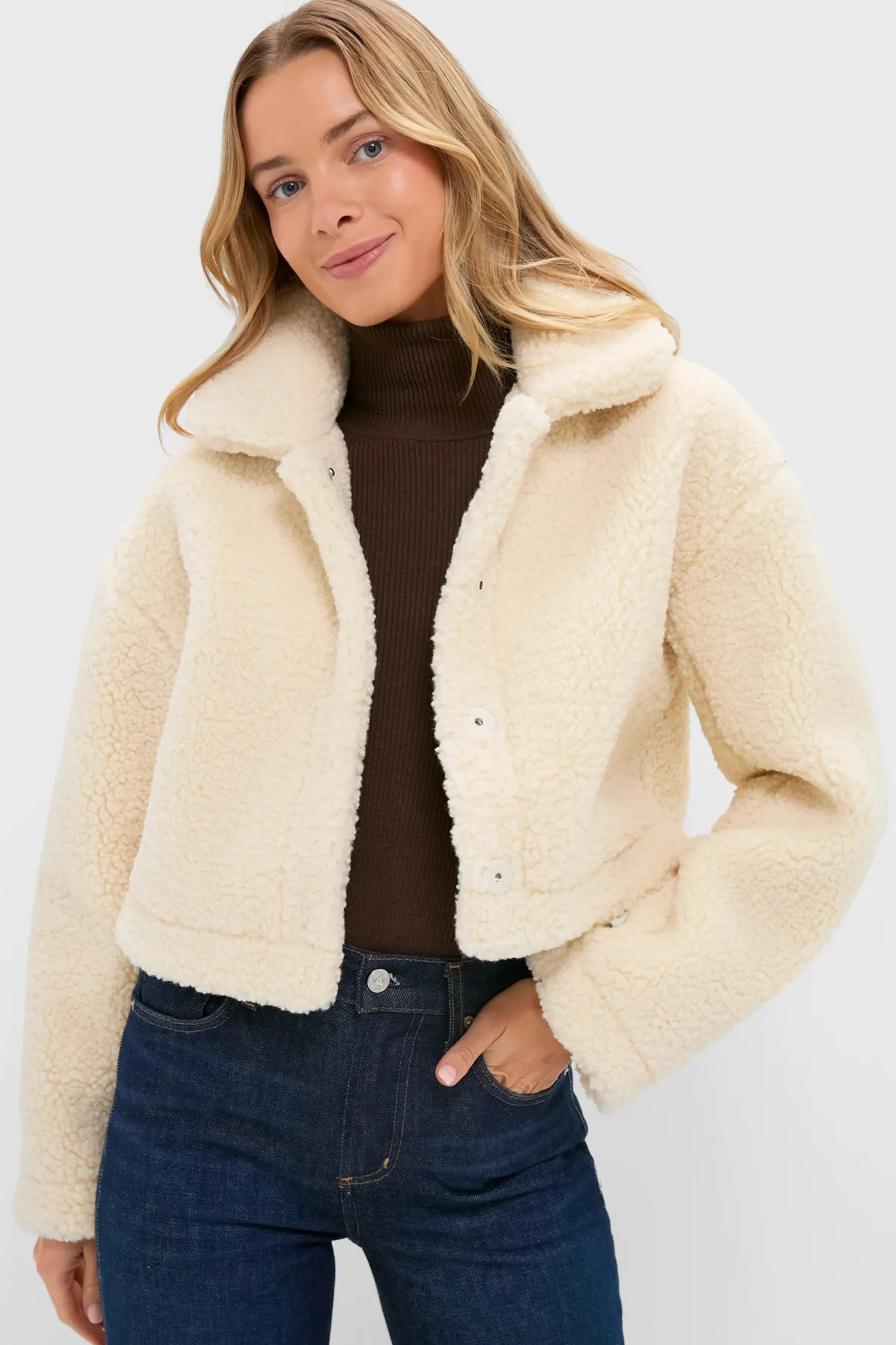 Sherpa Sara Crop Jacket by Hyacinth House