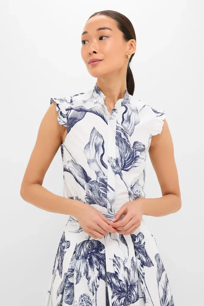 Botanical Engraving Ivory Sleeveless Top by ERDEM