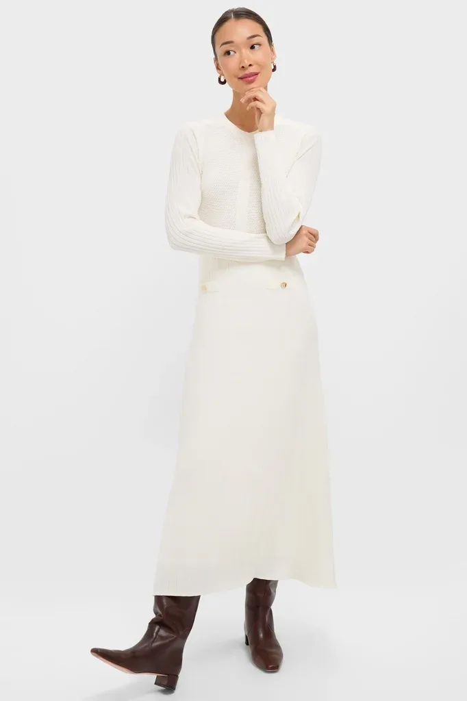 Ivory Knit Ruby Dress by Pomander Place