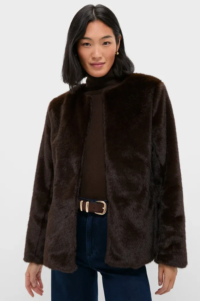 Cassidy Faux Fur Jacket by Line & Dot