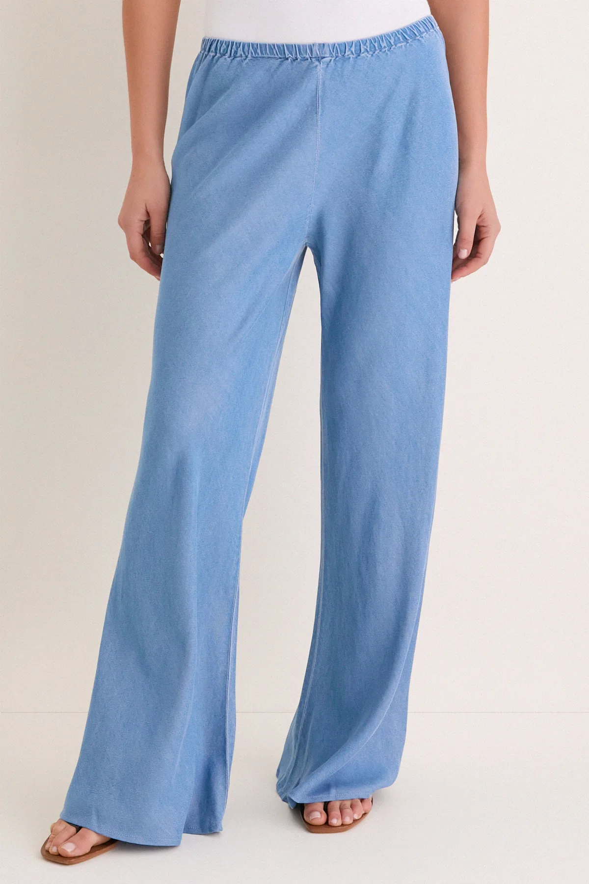 Chambray Garment Dyed Colby Pant by La Ligne