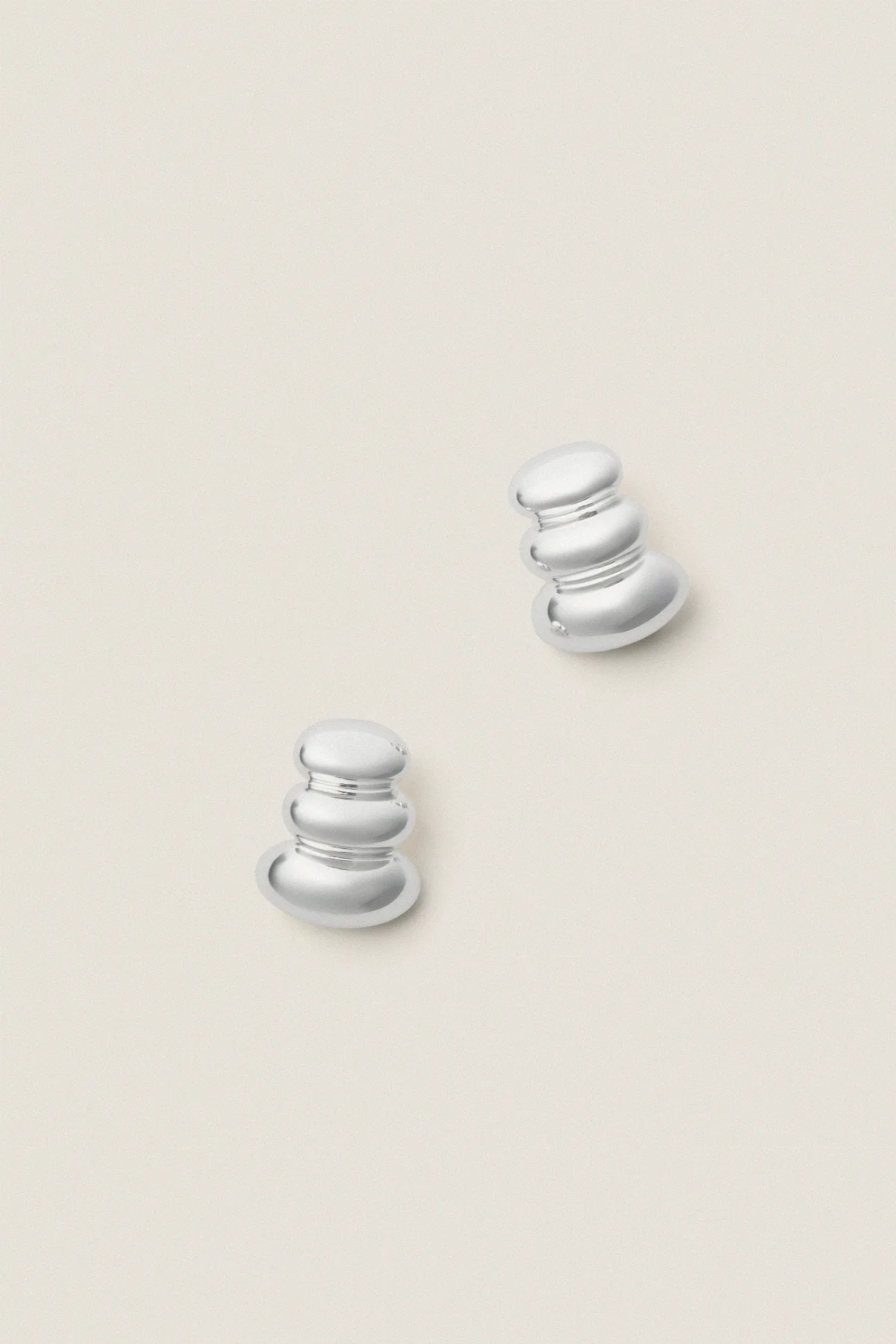 High Polish Silver Non-Stop Earrings by Jenny Bird