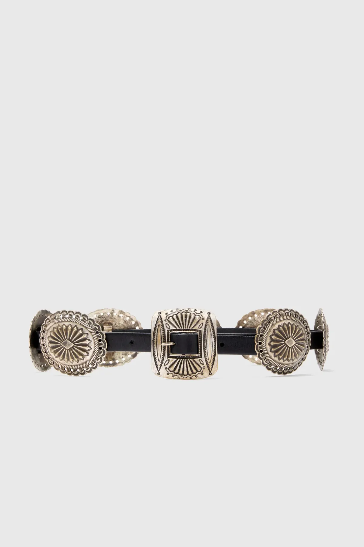 Black Distressed Leather Belt by Polo Ralph Lauren