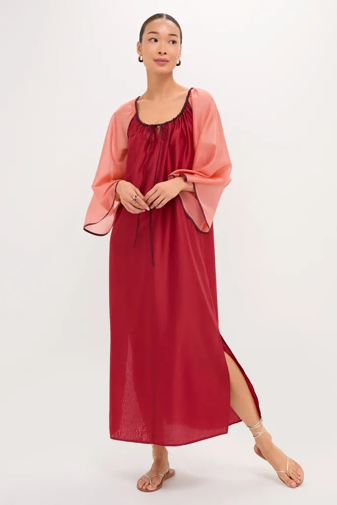 Terracotta Colorblock Organza Zola Maxi Dress by Tuckernuck