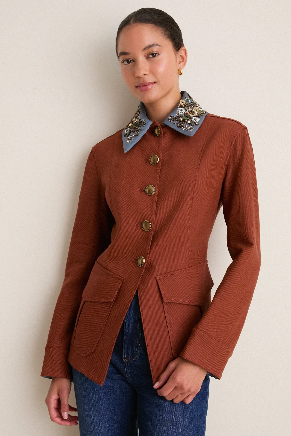 Rust Laramie Dickey Jacket by Veronica Beard