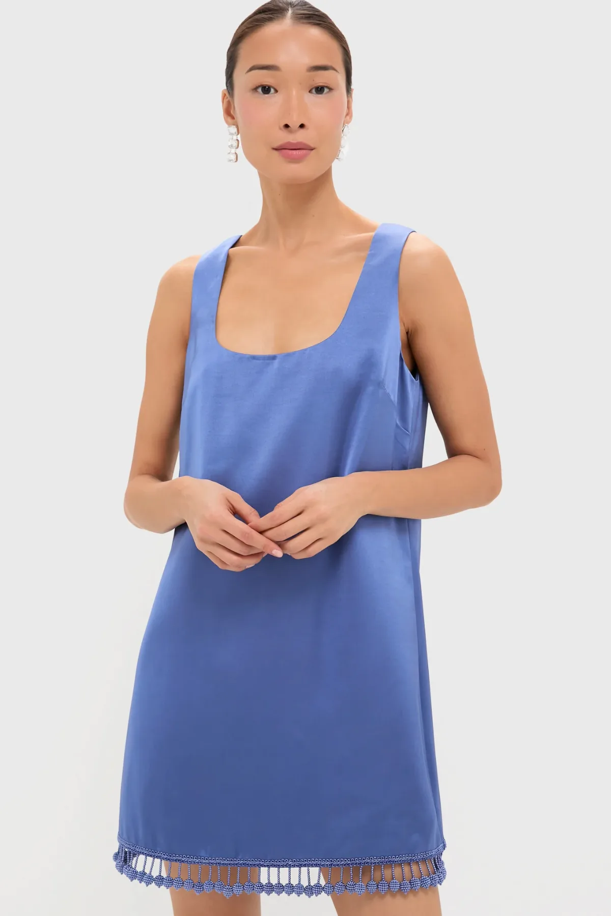 Blue Satin Mollie Dress by Tuckernuck