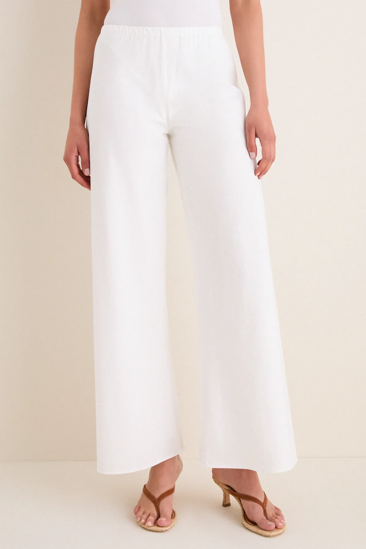 White Cotton Poplin Colby Pant by La Ligne