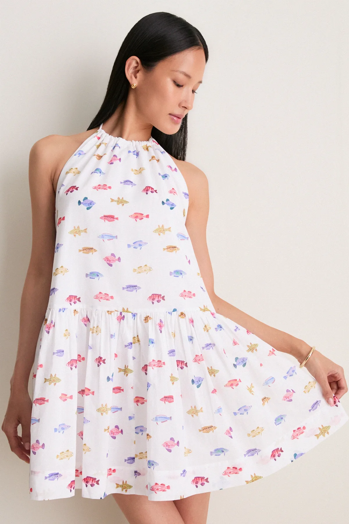 Rainbow Fish White Sol Tunic Dress by Hill House Home