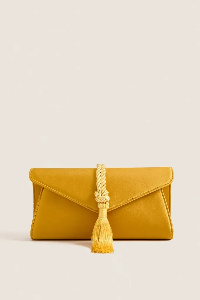 Marigold Satin Gabrielle Clutch by Tuckernuck Accessories