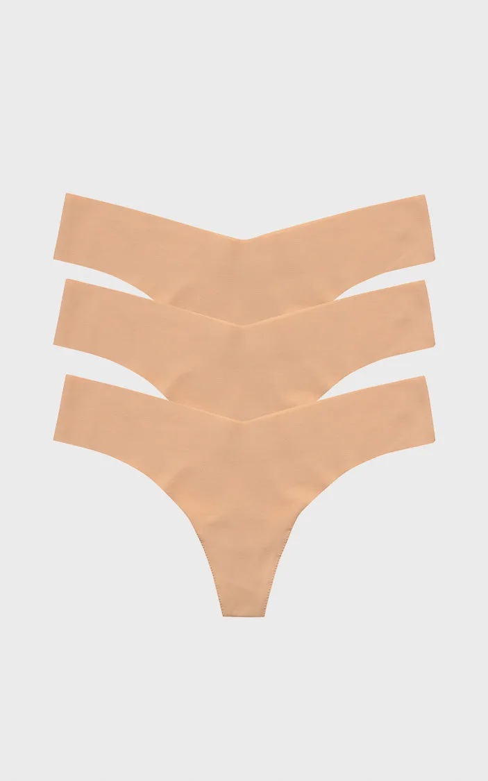 Beige Classic Thong 3 Pack by Commando