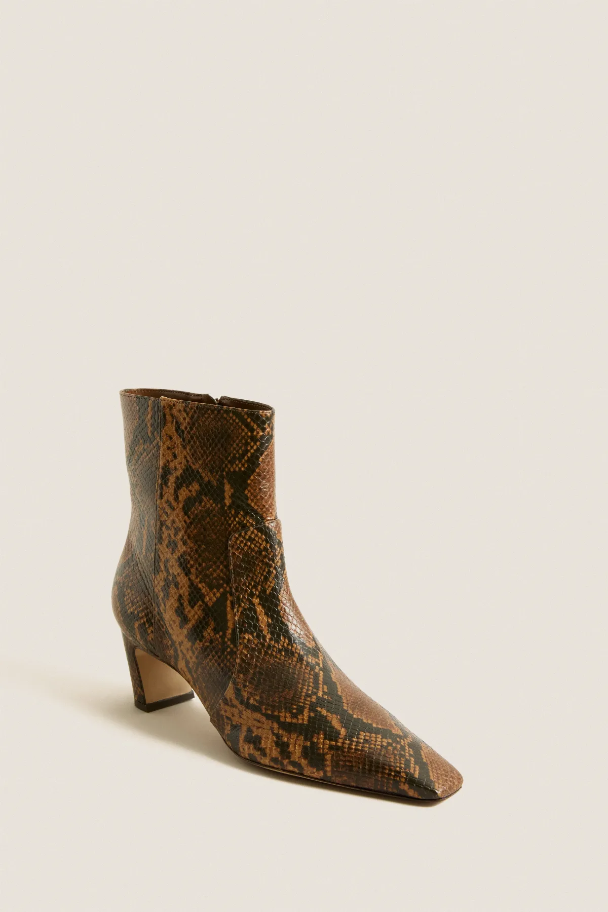 Pecan Brown Snake Dellia Boots by Schutz