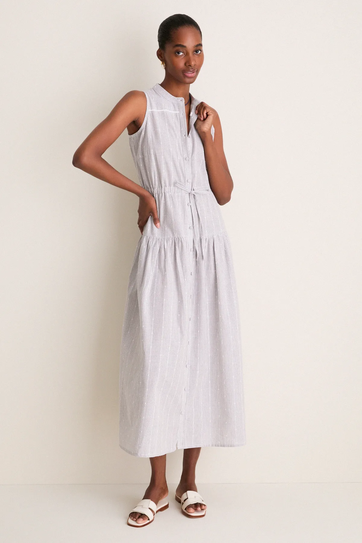 James Stripe Lucy 4 Basque Sleeveless Dress by Love Tomas by Emerson Fry