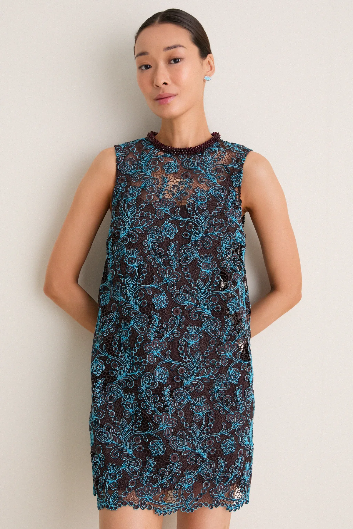Chocolate Francine Mini Dress by Alemais