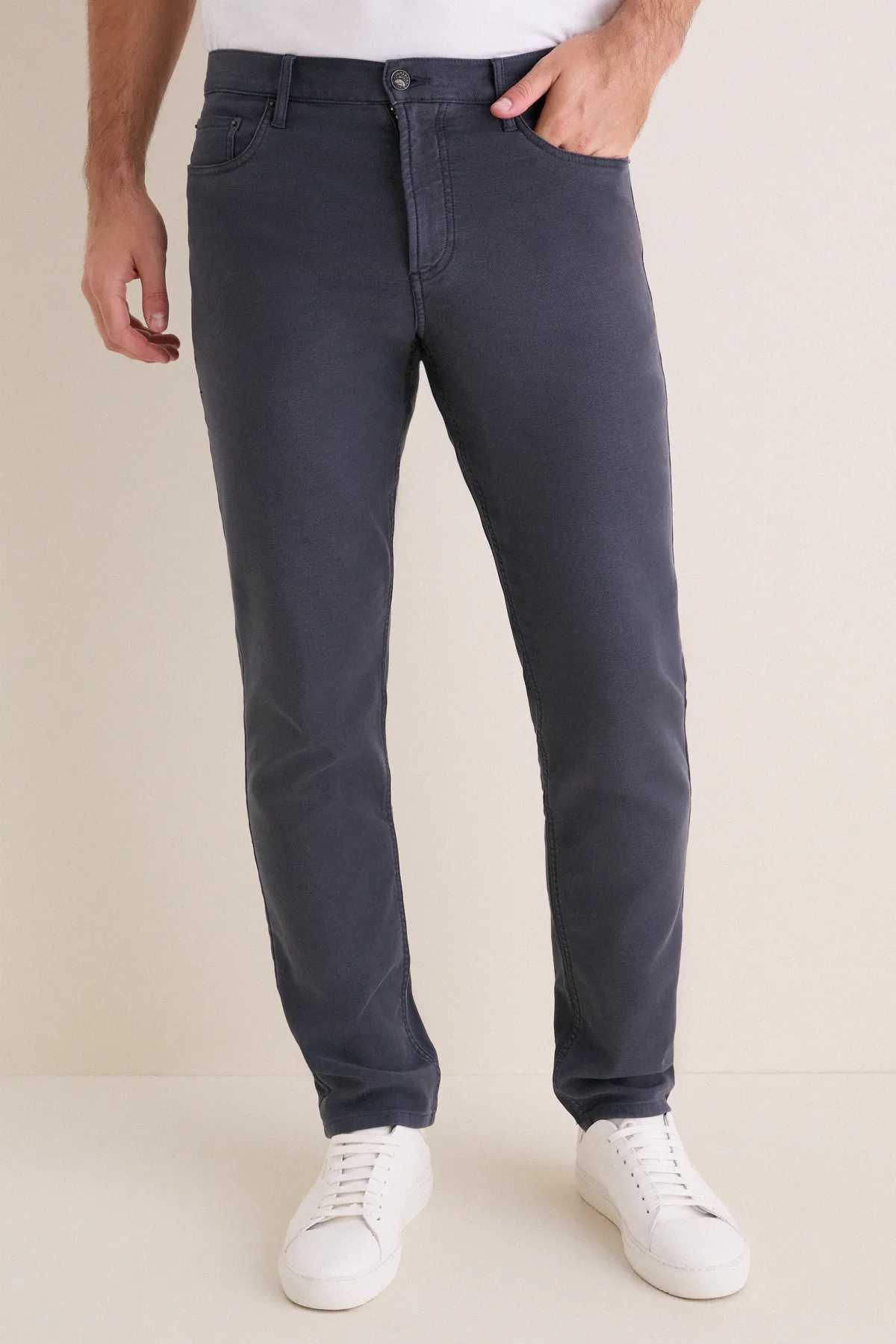 Navy Stretch Terry 5 Pocket by Faherty