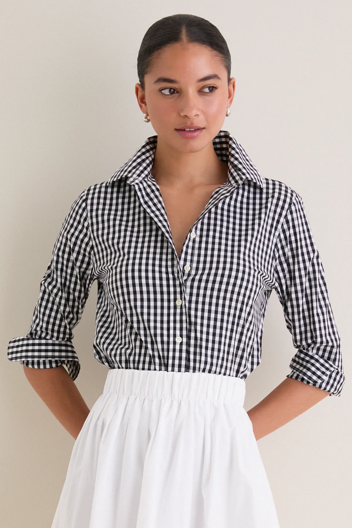 Black Gingham Long Sleeve Icon Shirt by The Shirt by Rochelle Behrens