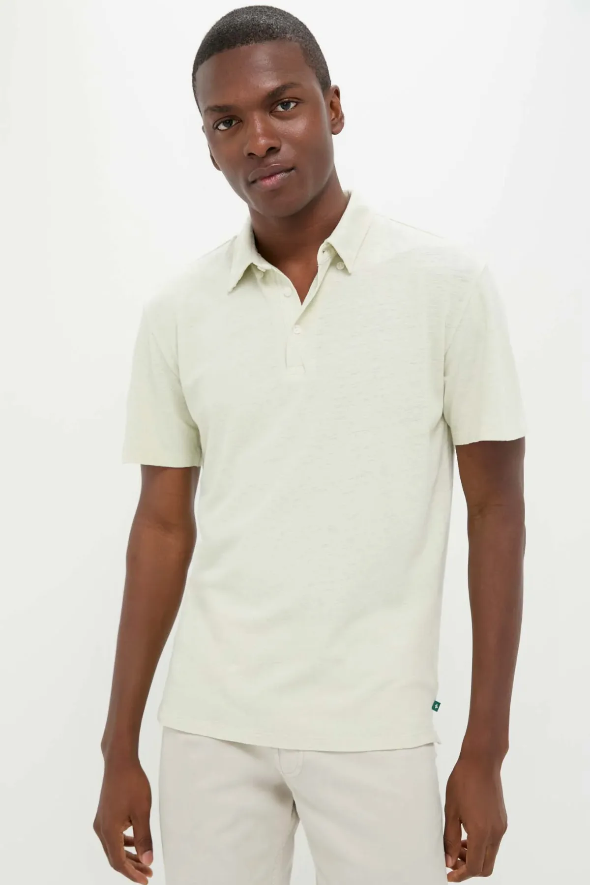 Sea Moss Drift Linen Polo by Spruce