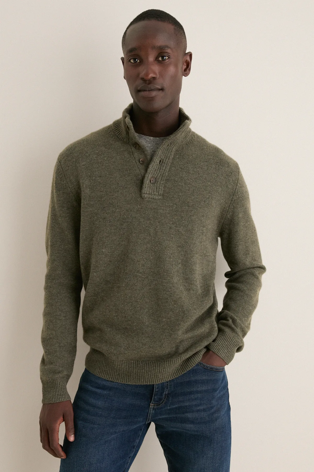 Olive Wool Cashmere Craig Button Up by Tuckernuck Mens