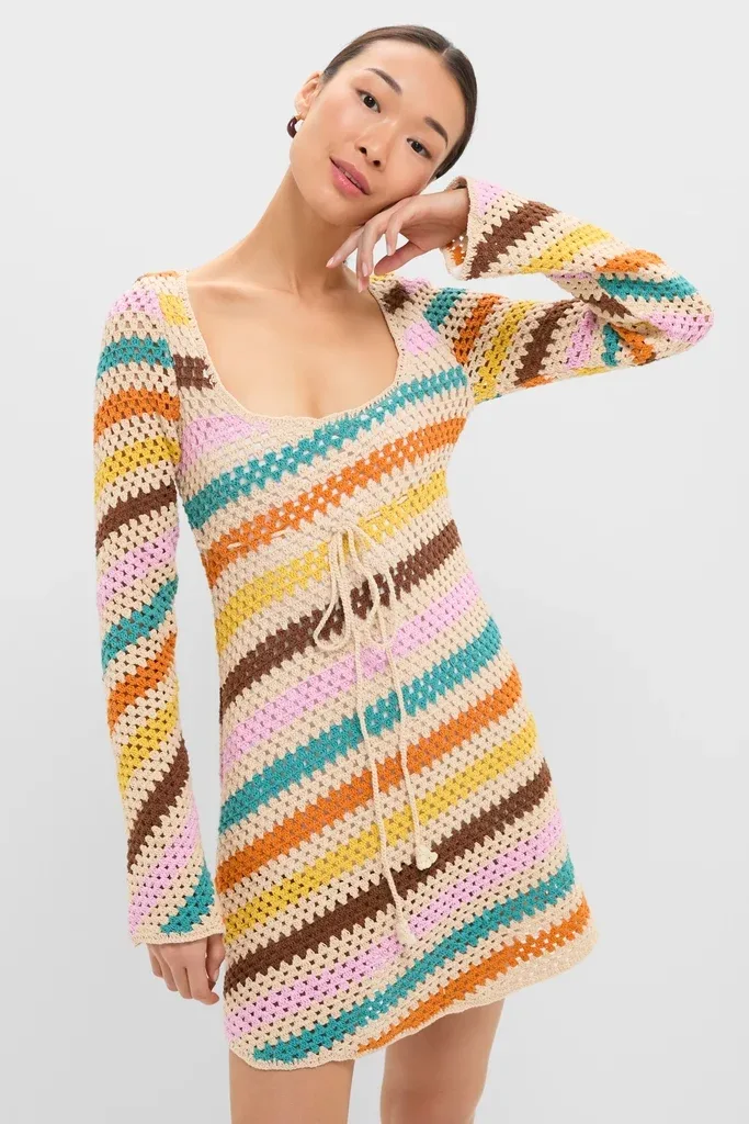 Multi Siera Knit Mini Dress by Saylor