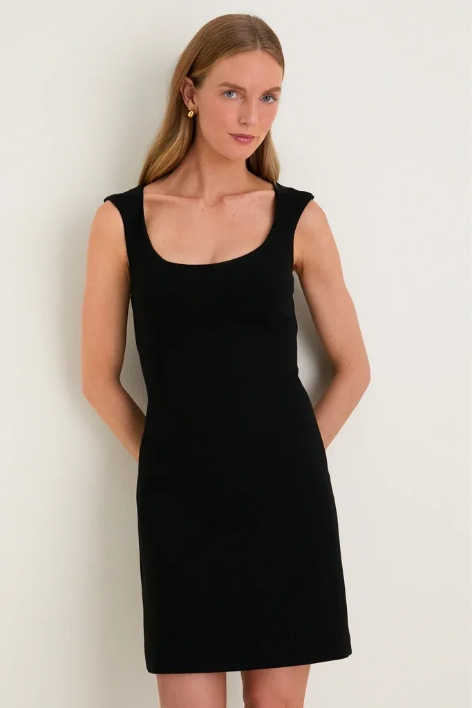 Noir Crepe Romy Mini Dress by Tuckernuck