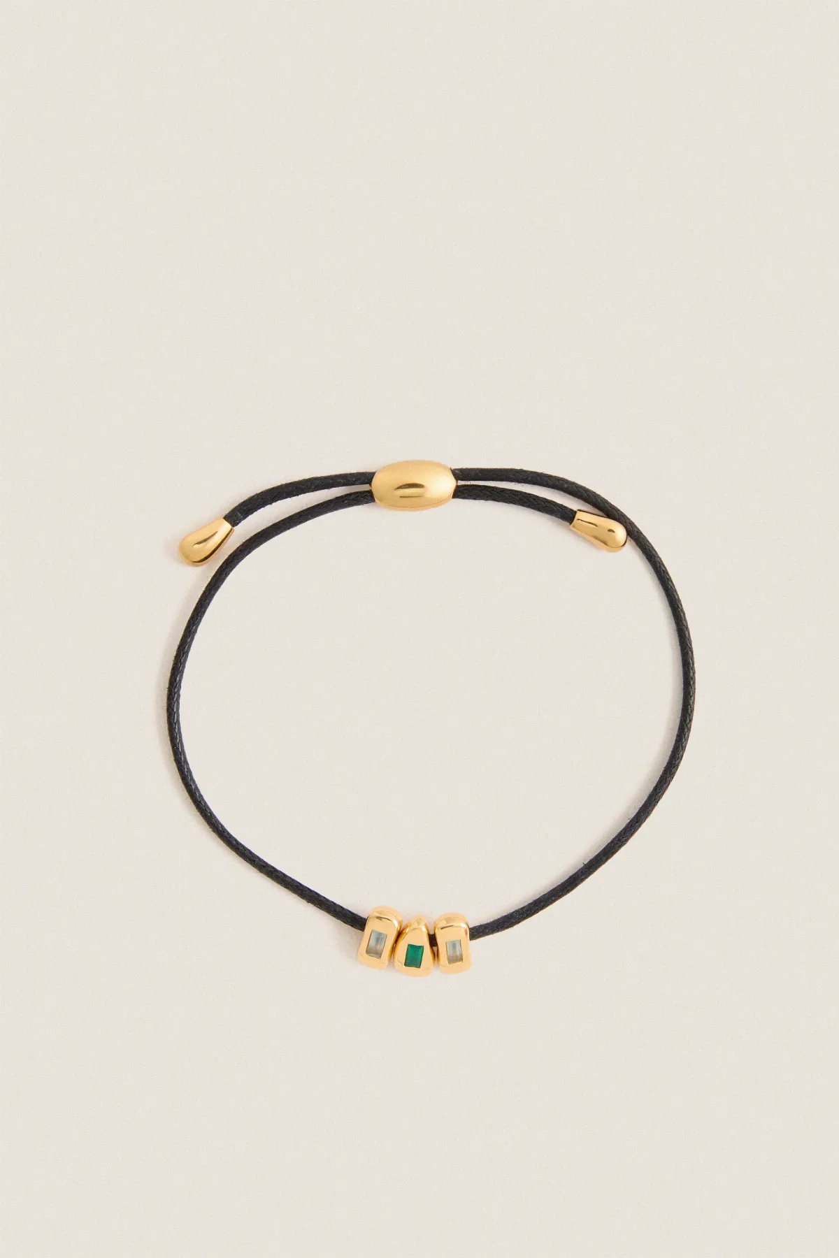 Gold Molten Gemstone Baguette Cord Bracelet by Missoma