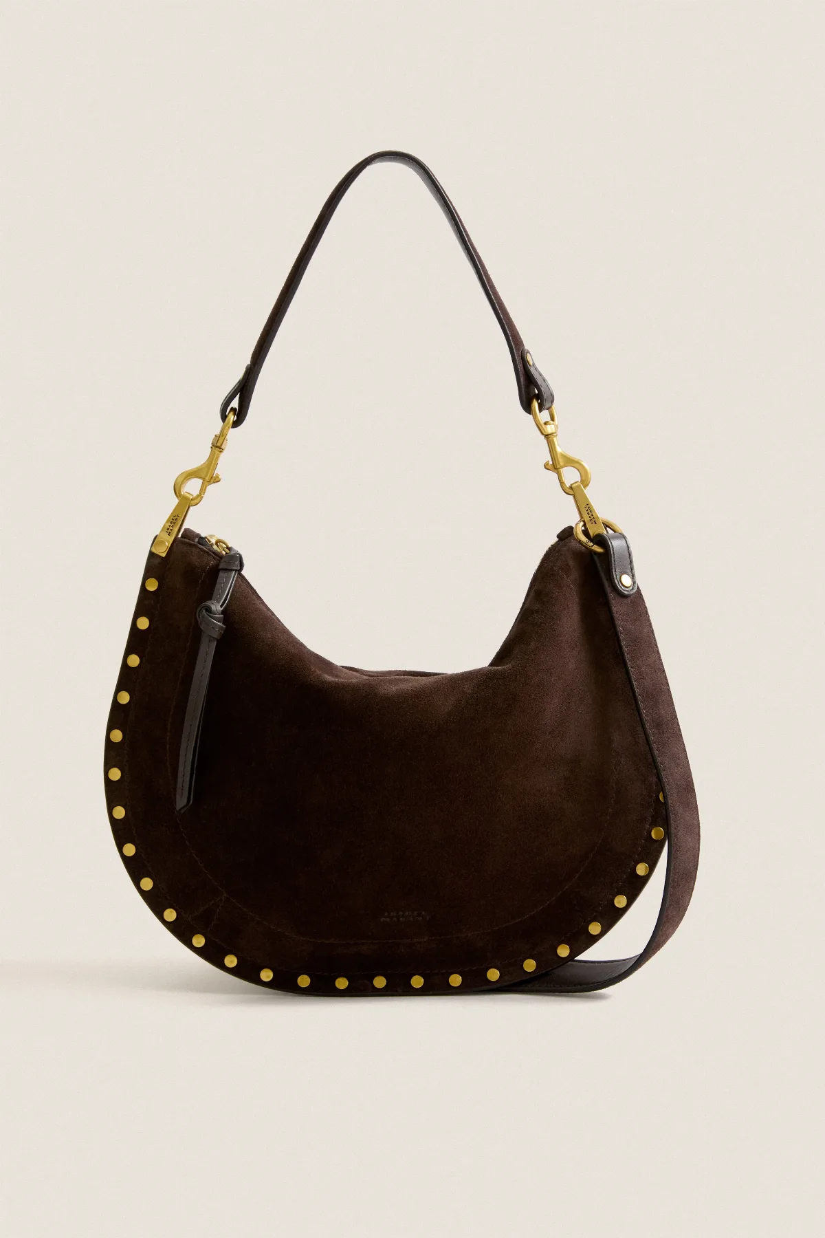 Coffee Oskan Soft Zip Shoulder Strap by Isabel Marant