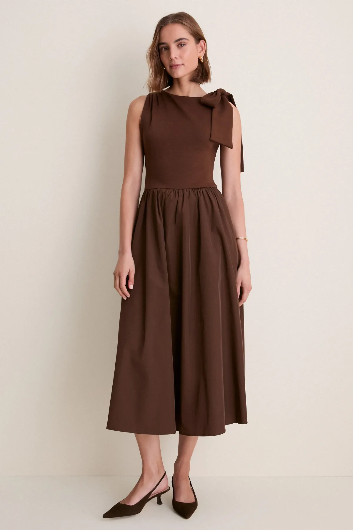 Jane Mixed Media Midi Dress by En Saison