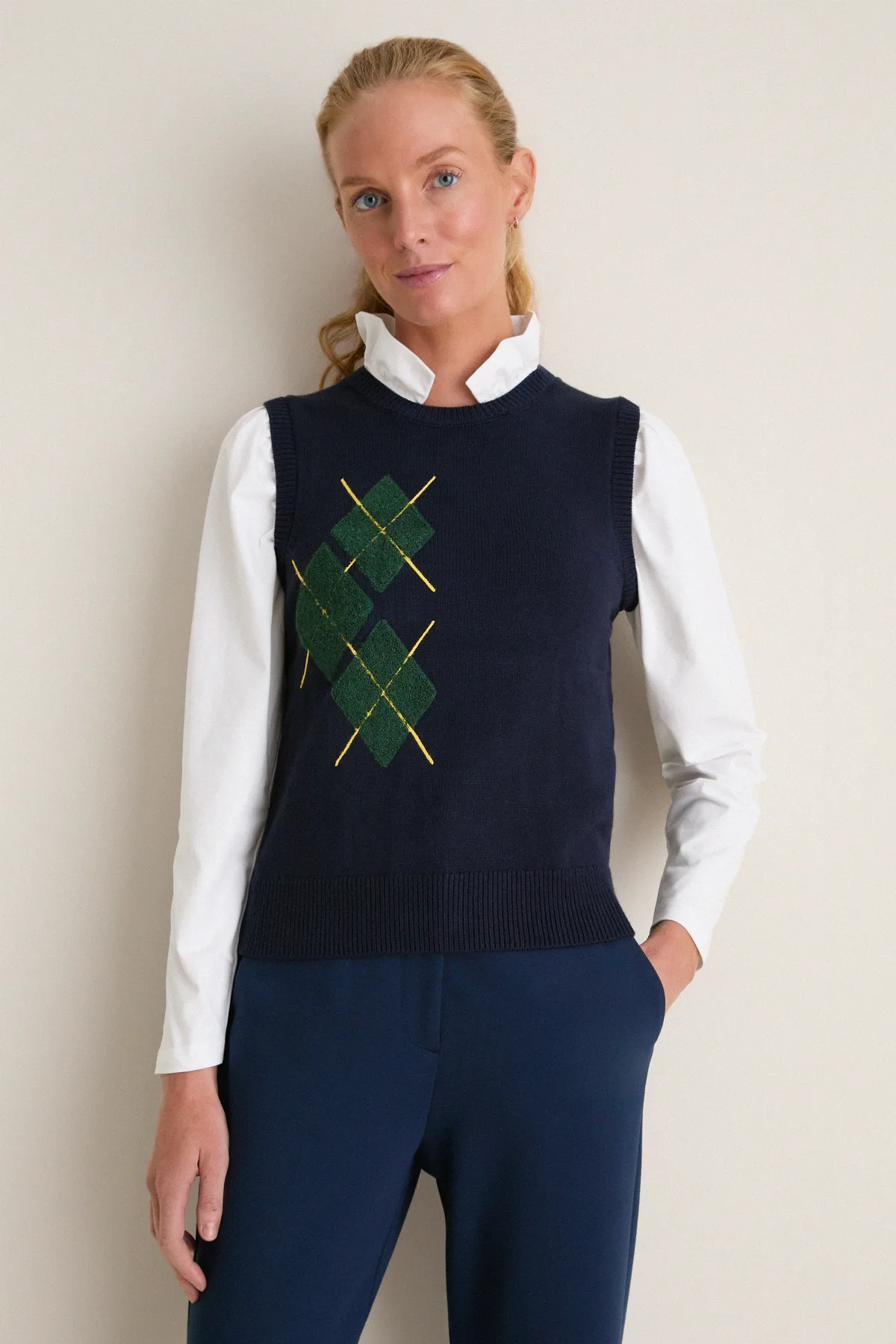 Argyle Eileen Sweater Top by Tnuck Sport