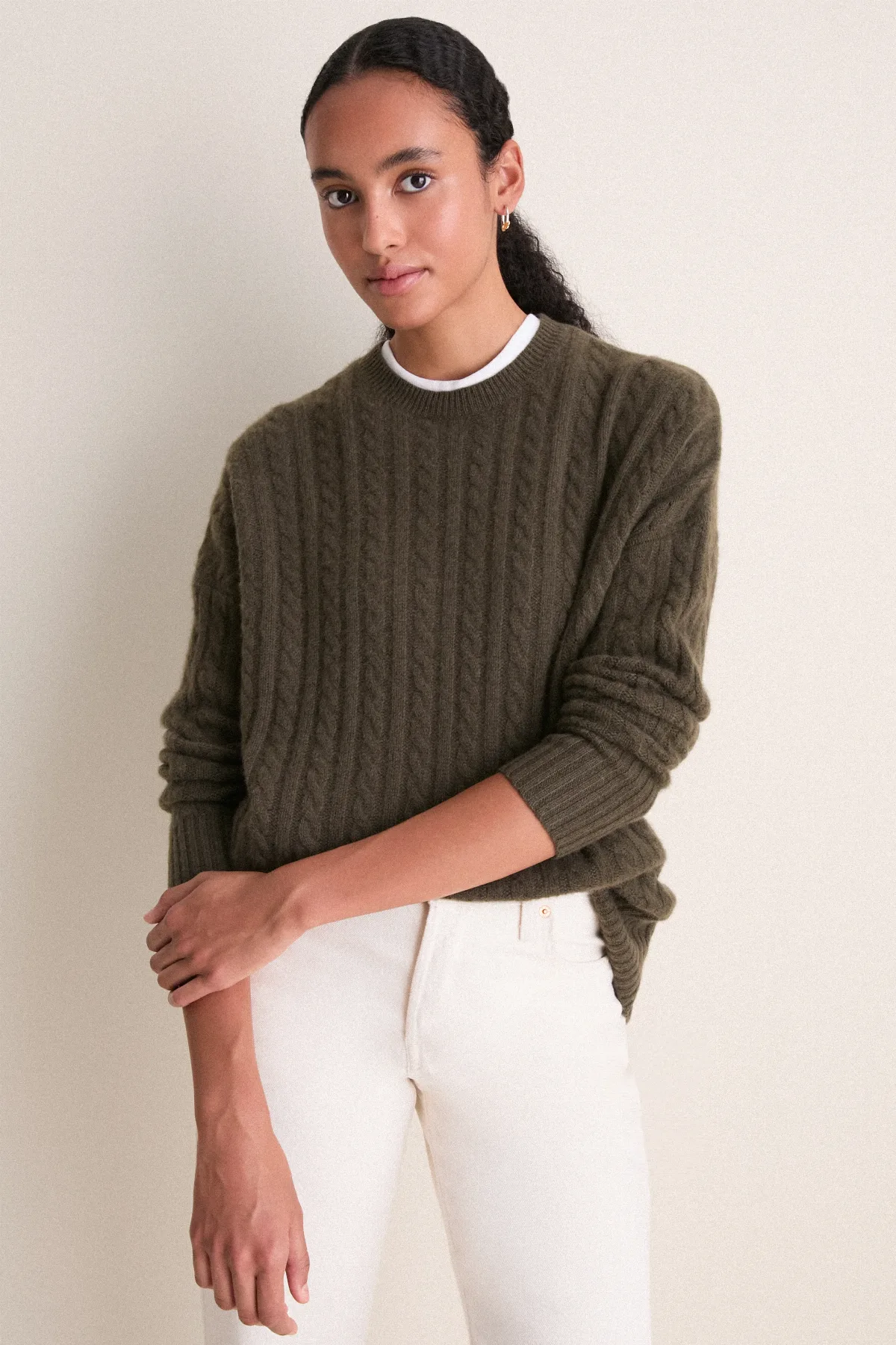 Cable Knit Boyfriend Colin Crewneck by Tuckernuck