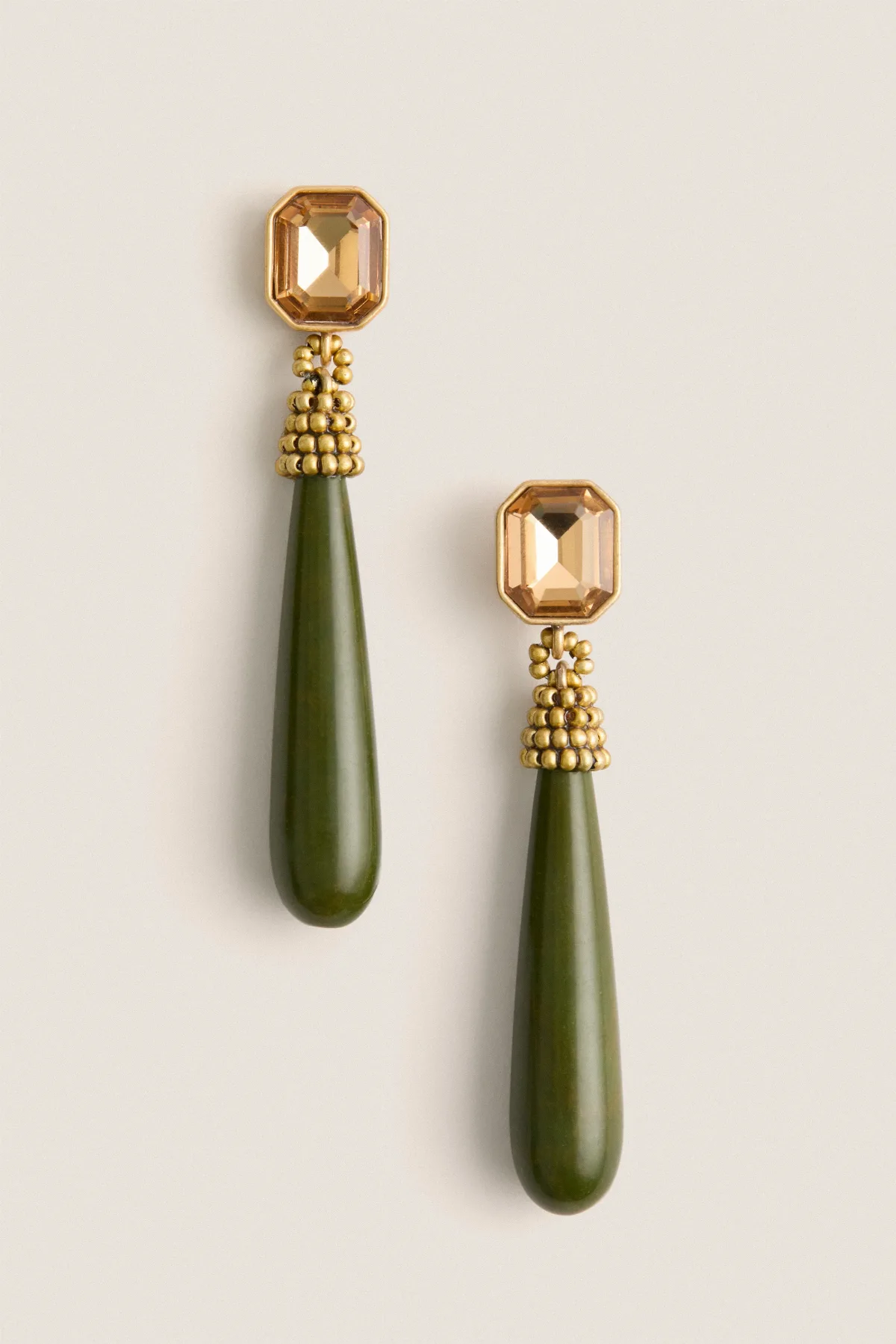 Amber and Sage Drop Earrings by Tuckernuck Jewelry