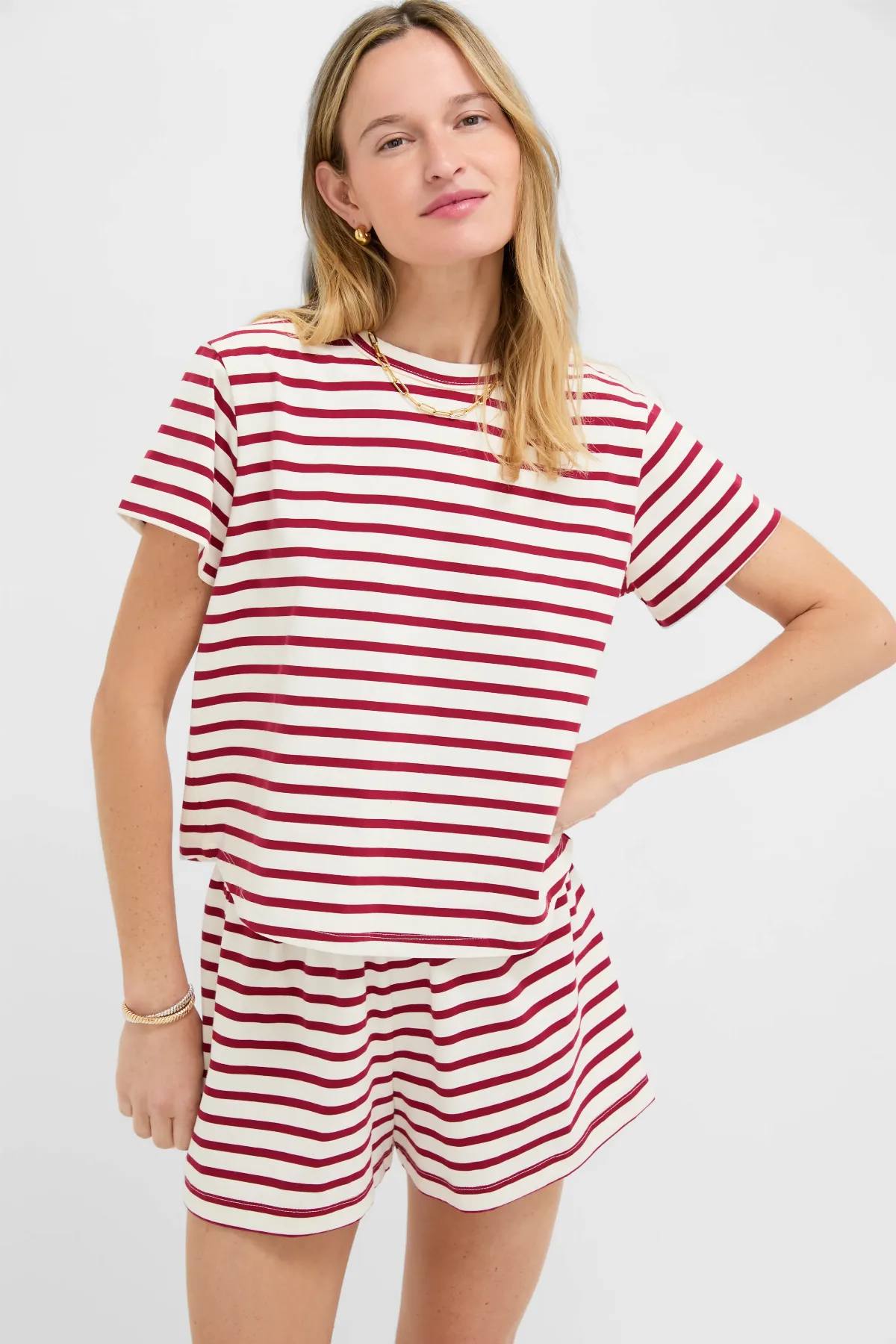 Red Stripe Parker Classic Tee by Tuckernuck