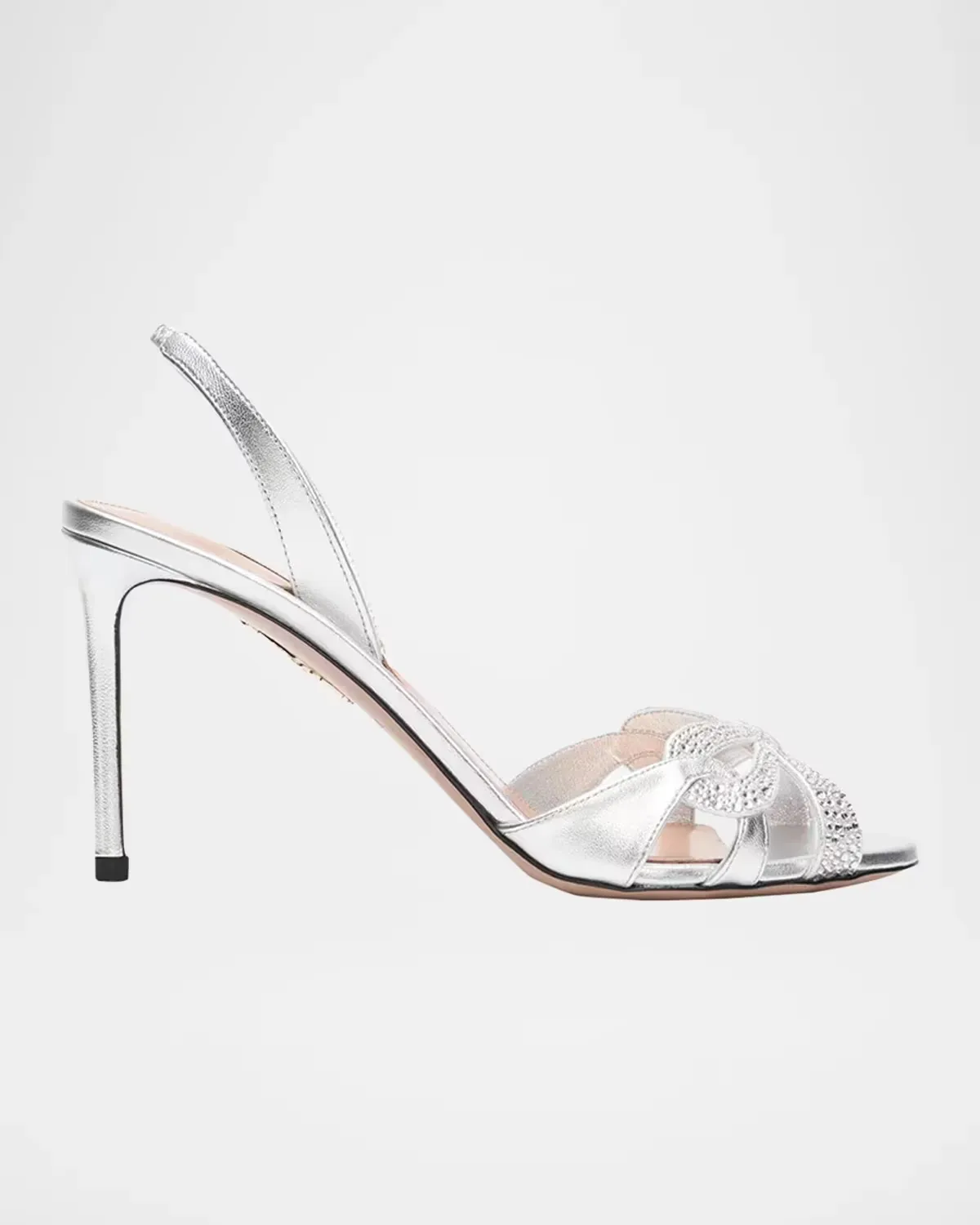 85mm Ribbon Kiss Metallic Leather Sandals by Aquazzura