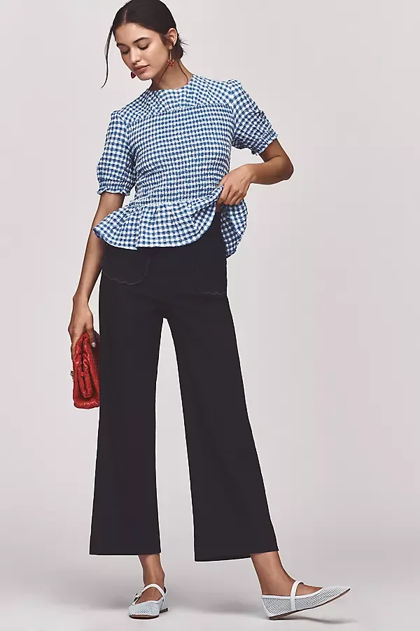 Colette Magic Fabric Scallop-Pocket Pants by Maeve