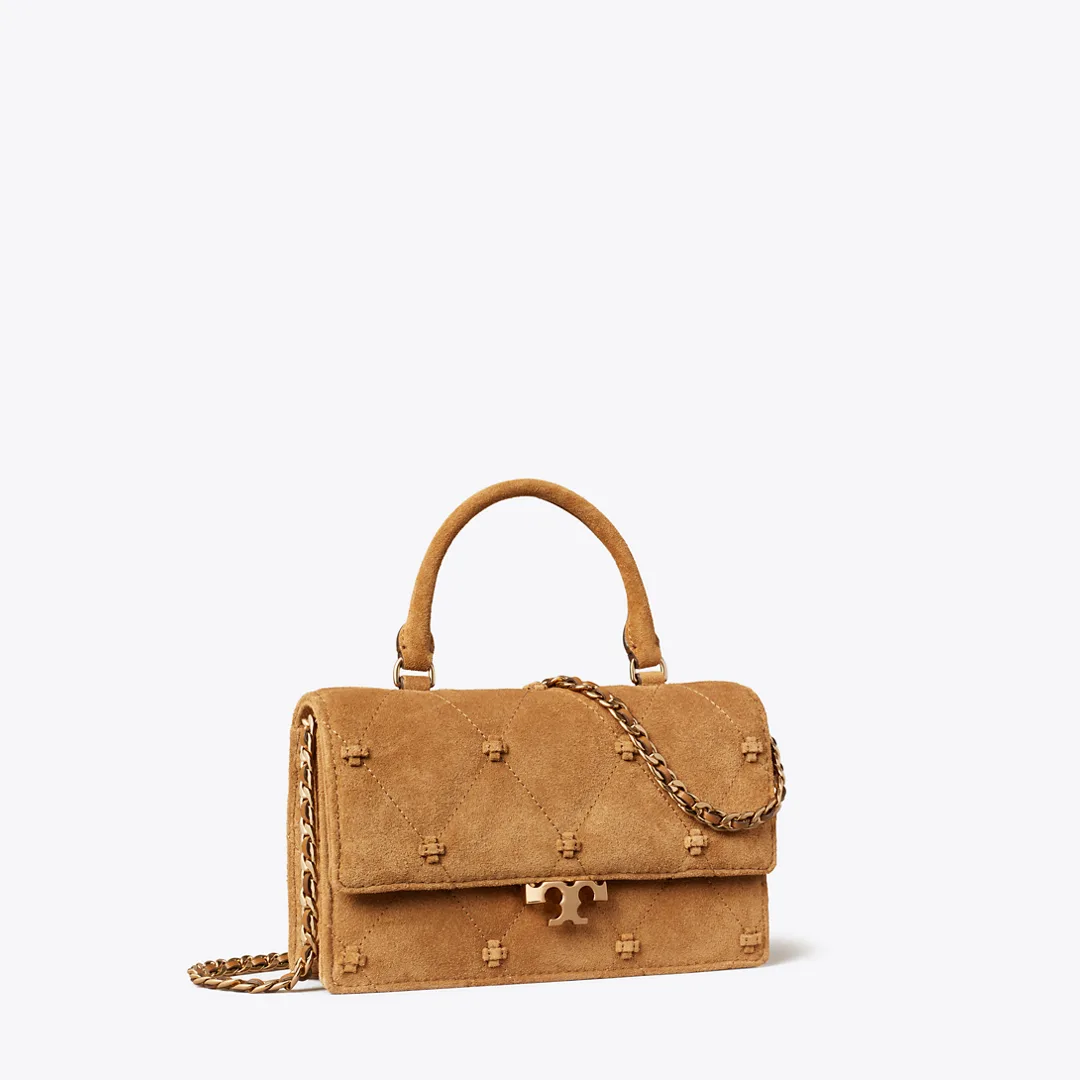 Mini Bunny Knot Suede Top Handle Bag by Tory Burch