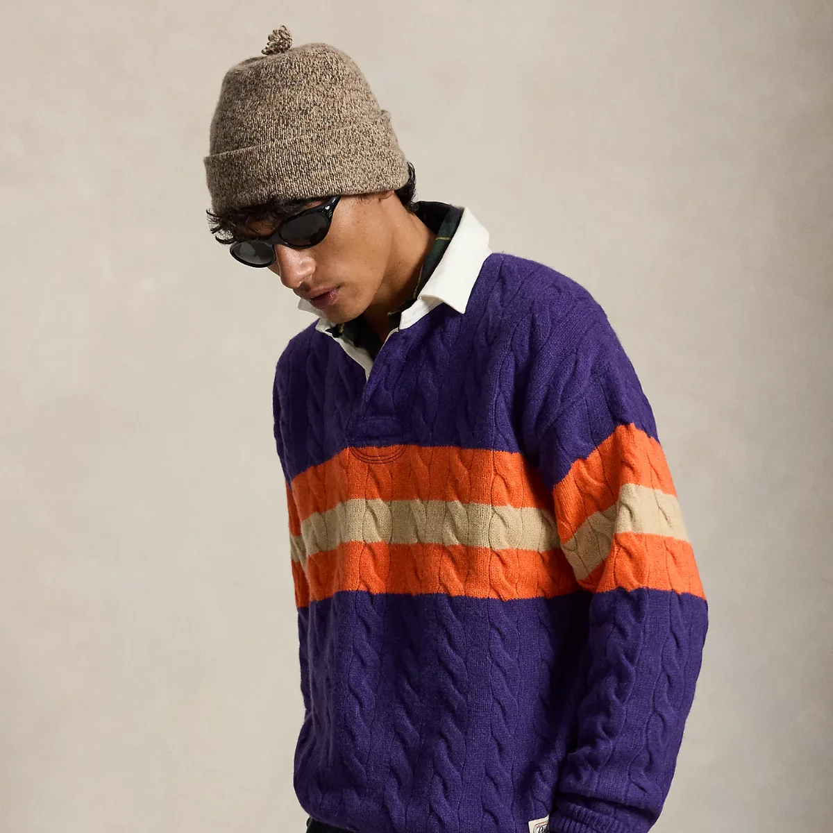 Relaxed Fit Cable-Knit Rugby Jumper by Polo Ralph Lauren