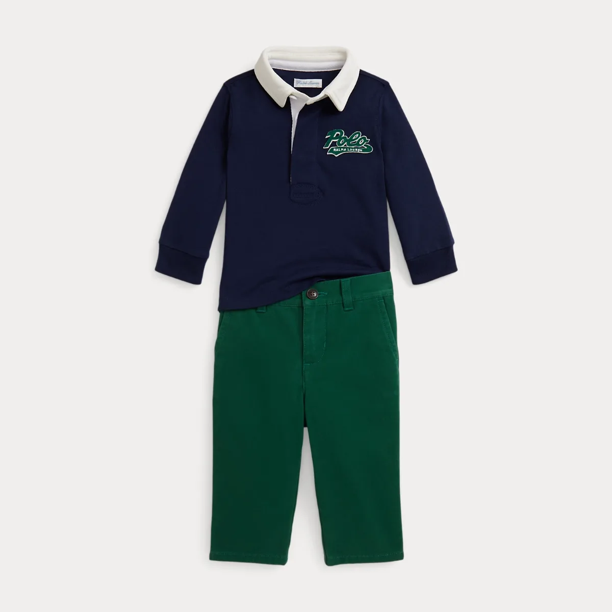 Logo Rugby Shirt & Chino Trouser Set by Ralph Lauren