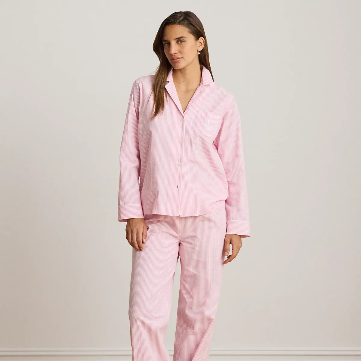 Striped Cotton Poplin Sleep Set