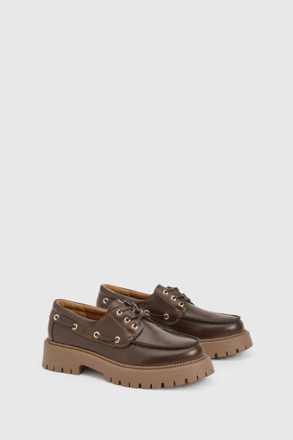 Chunky Boat Shoe Loafers by boohoo