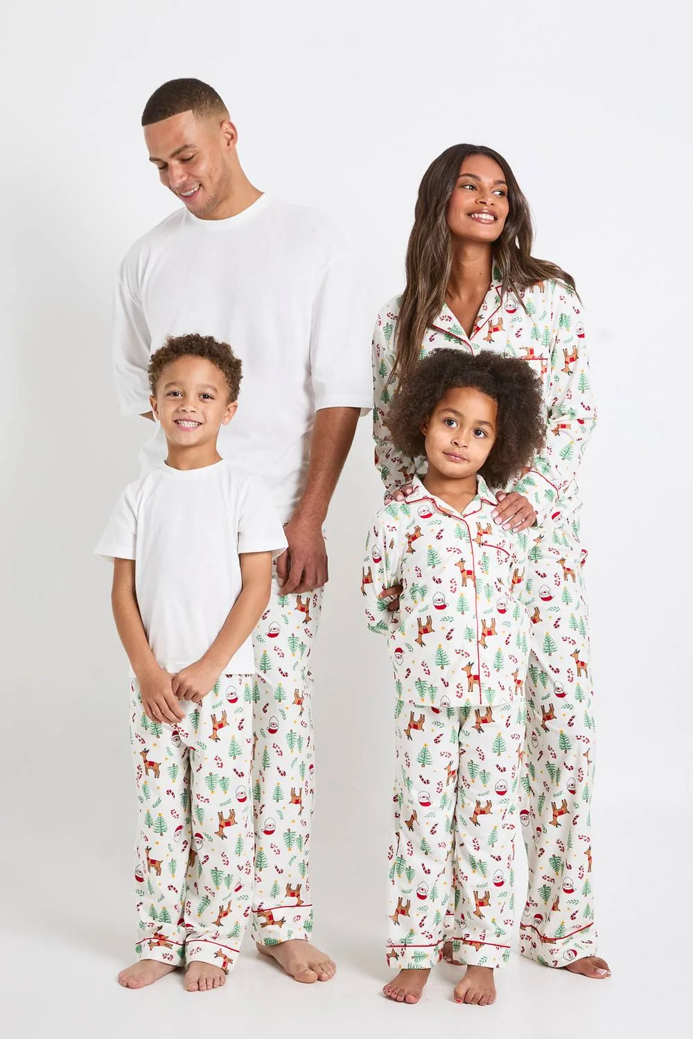 Matching Family Christmas Print Baby Fleece Long Sleeve Shirt & Trousers Pyjama Set