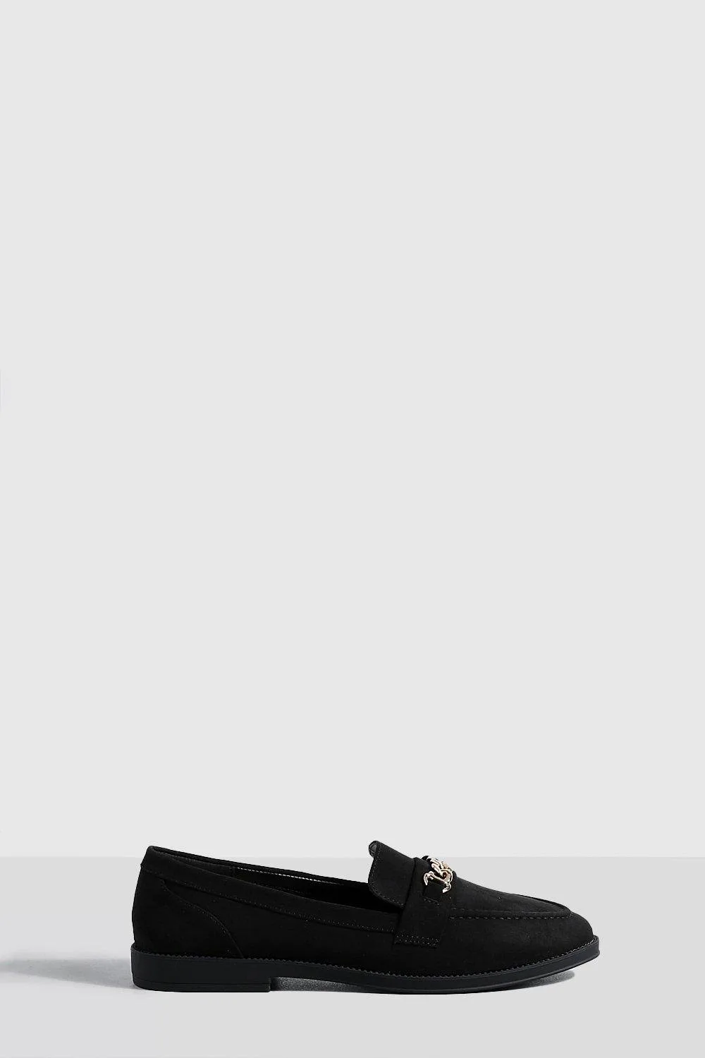 Faux Suede Chain Trim Loafers by boohoo