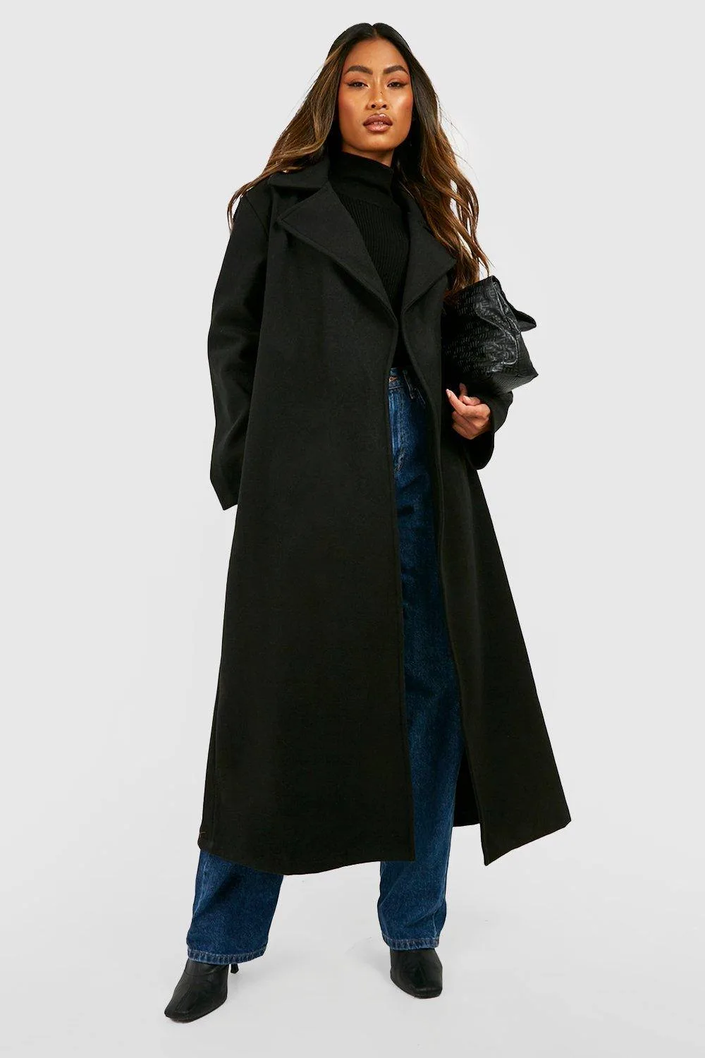 Oversized Maxi Wool Look Coat by boohoo