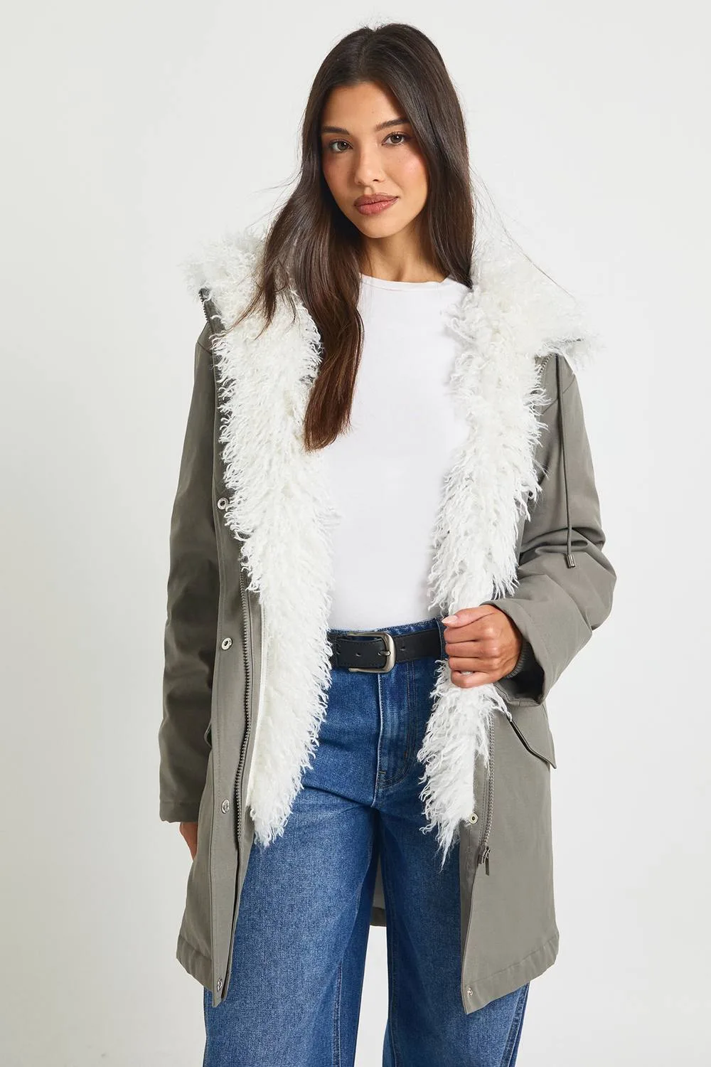 Fur Lined Parka by boohoo