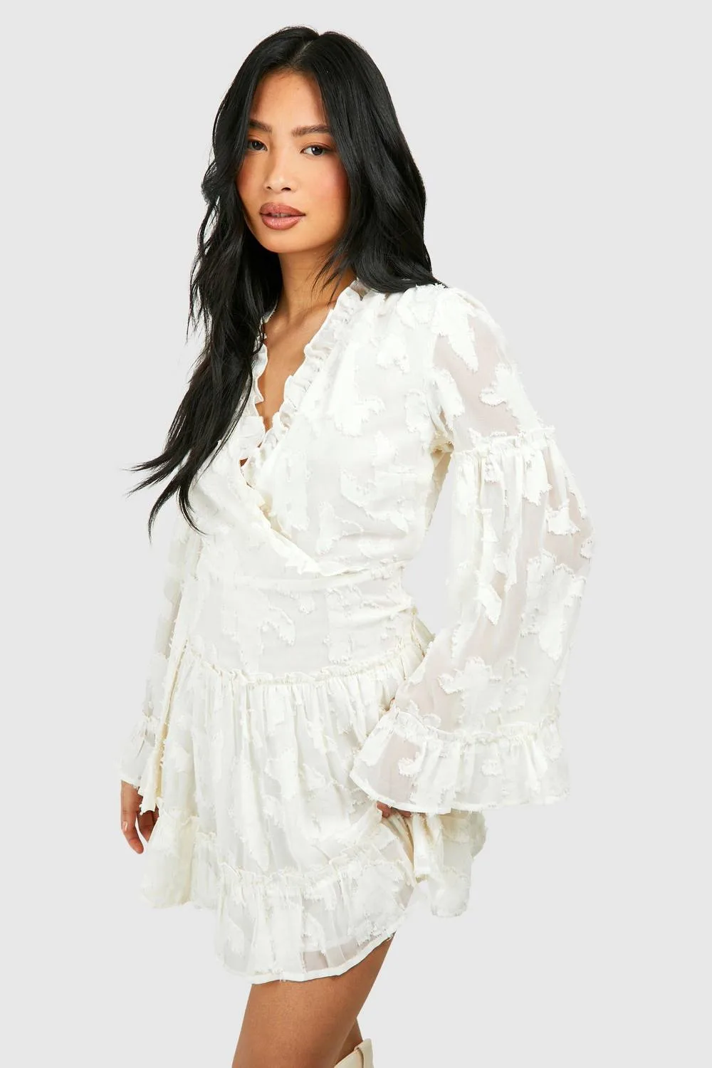 Burnout Frill Mini Dress by boohoo