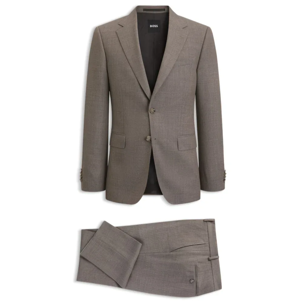 Micro-Patterned Slim-Fit Suit in Italian Virgin Wool by BOSS