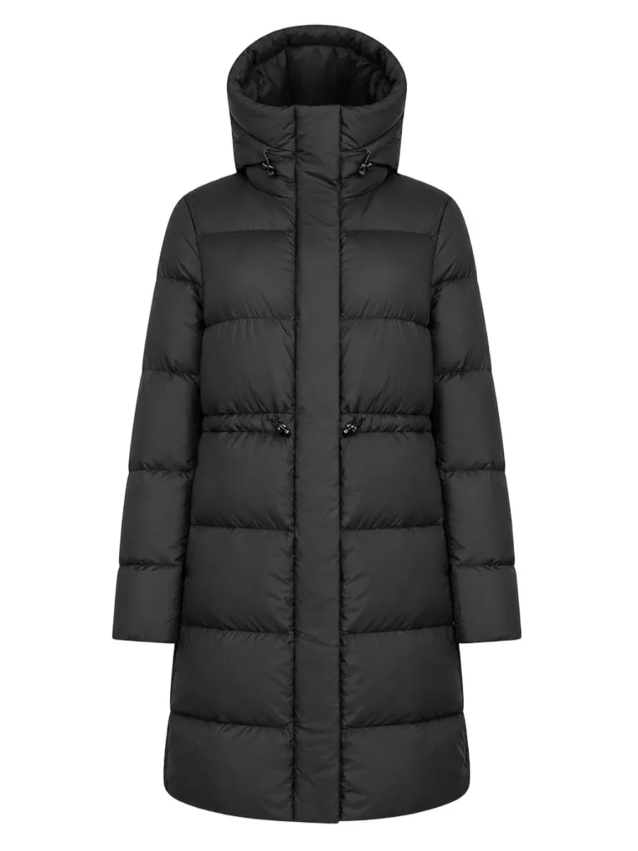 Quilted Puffer Coat with Adjustable Drawstrings and Hood