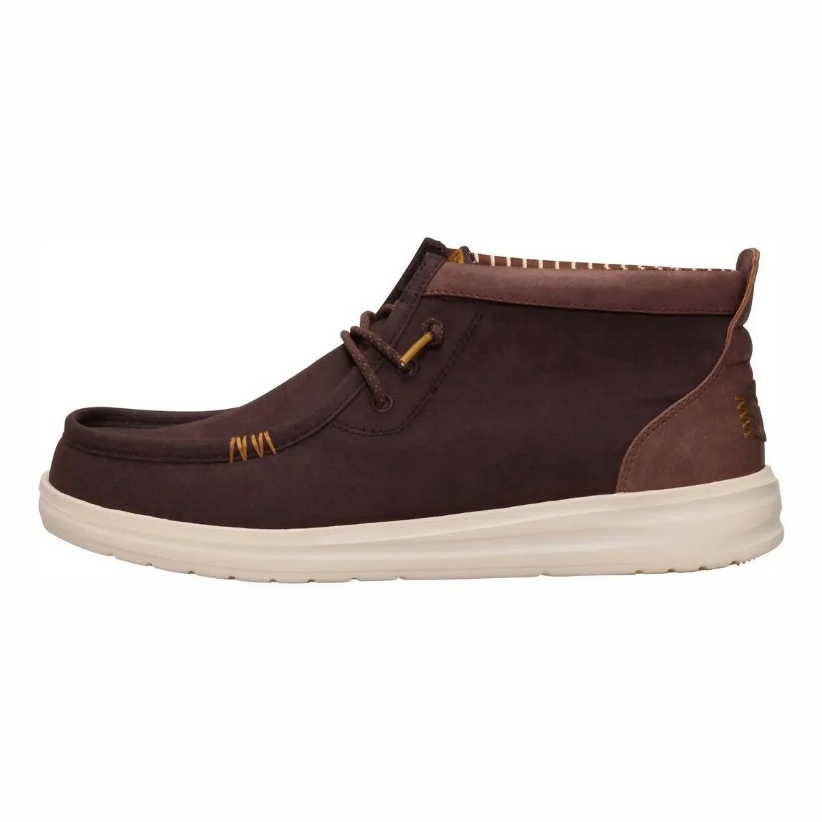 Wally Mid Gripr Vintage Classic Moc Shoe in Mole Brown/Brown by Hey Dude