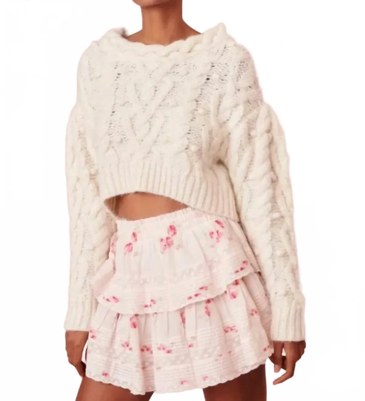 Ruffle Mini Skirt in Berry Moment by LoveShackFancy