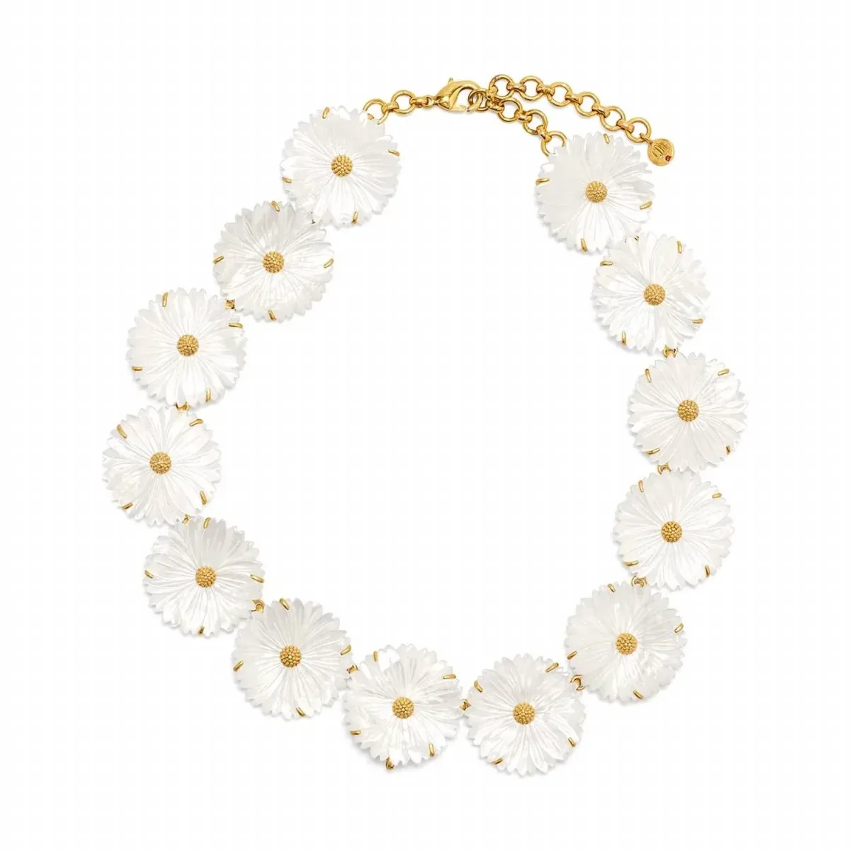 Mermaid Garden Floral 16" Convertible Necklace in Mother of Pearl by Capucine De Wulf